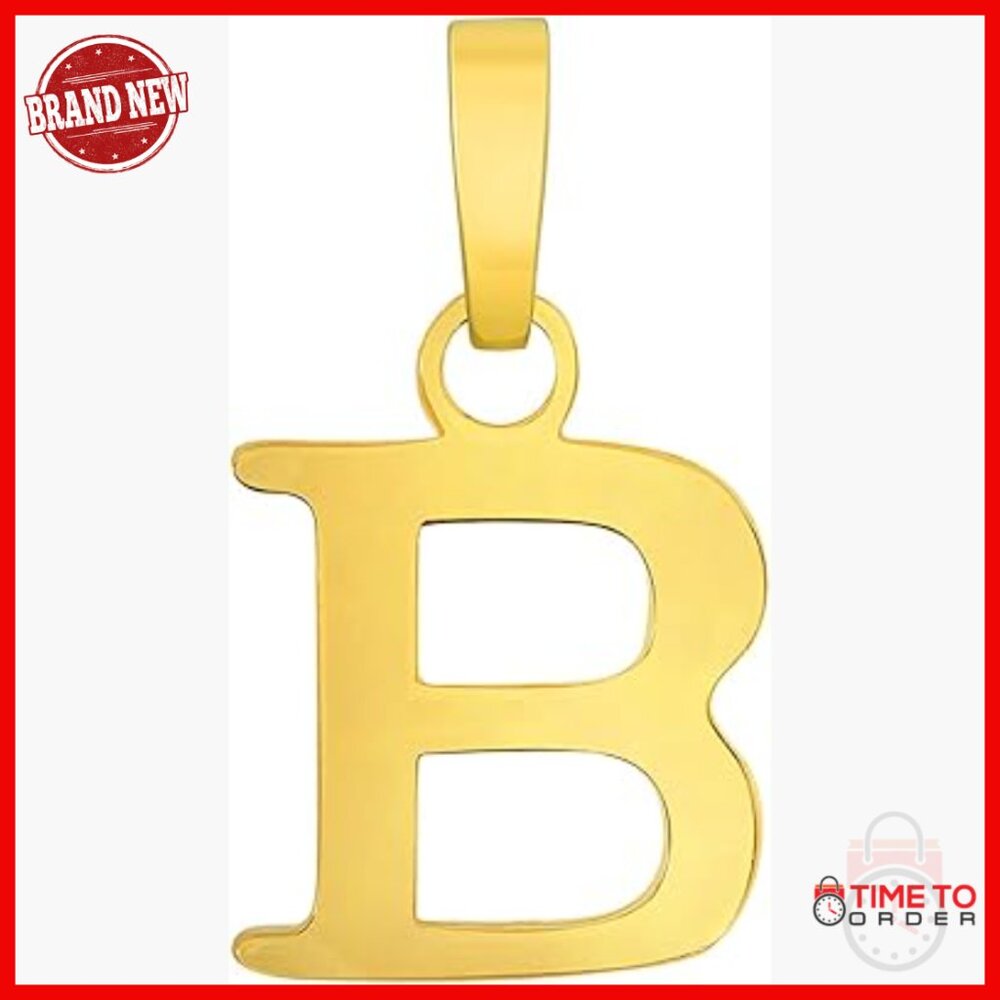 Solid 14k Gold Mini Initial Block Letter Charm Pe… - image 1